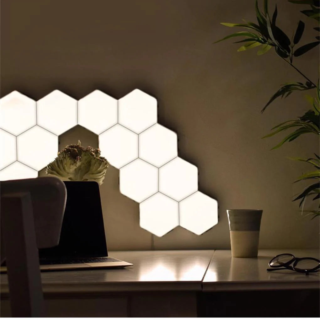 (Gaming Package) 6X Hexagon LED Wall Lights, and 1X Light Bar