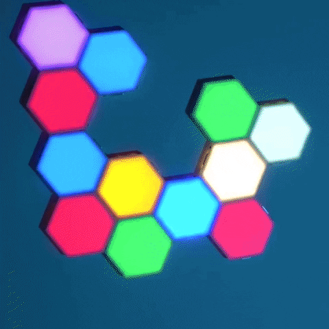 (Gaming Package) 6X Hexagon LED Wall Lights, and 1X Light Bar