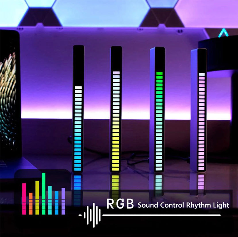 "App-controlled LED light with music sync" "RGB LED light with voice control" "Music reactive LED light bar with app control"