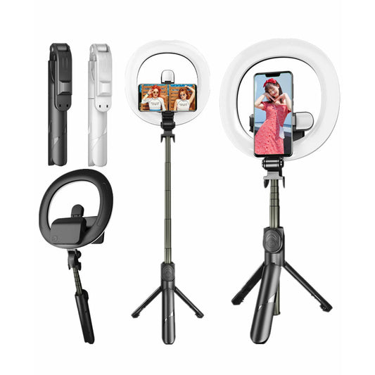 Selfie stick ring-light tripod